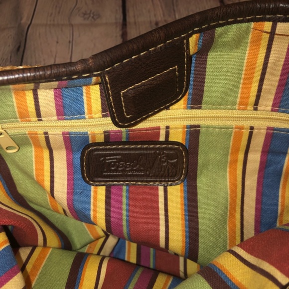 Fossil camel colored straw & brown leather purse - Picture 8 of 8